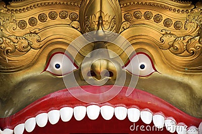 Dambula golden temple in Sri lanka â€” great buddhistic landmark Stock Photo